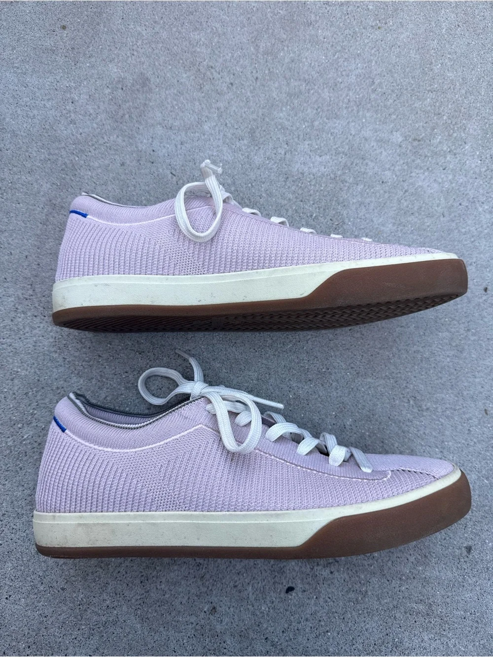 Rothy’s The Lace Up Sneaker in Light Pink Knit Streetwear Comfort Size Women’s 9